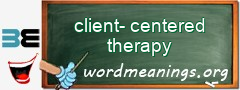 WordMeaning blackboard for client-centered therapy